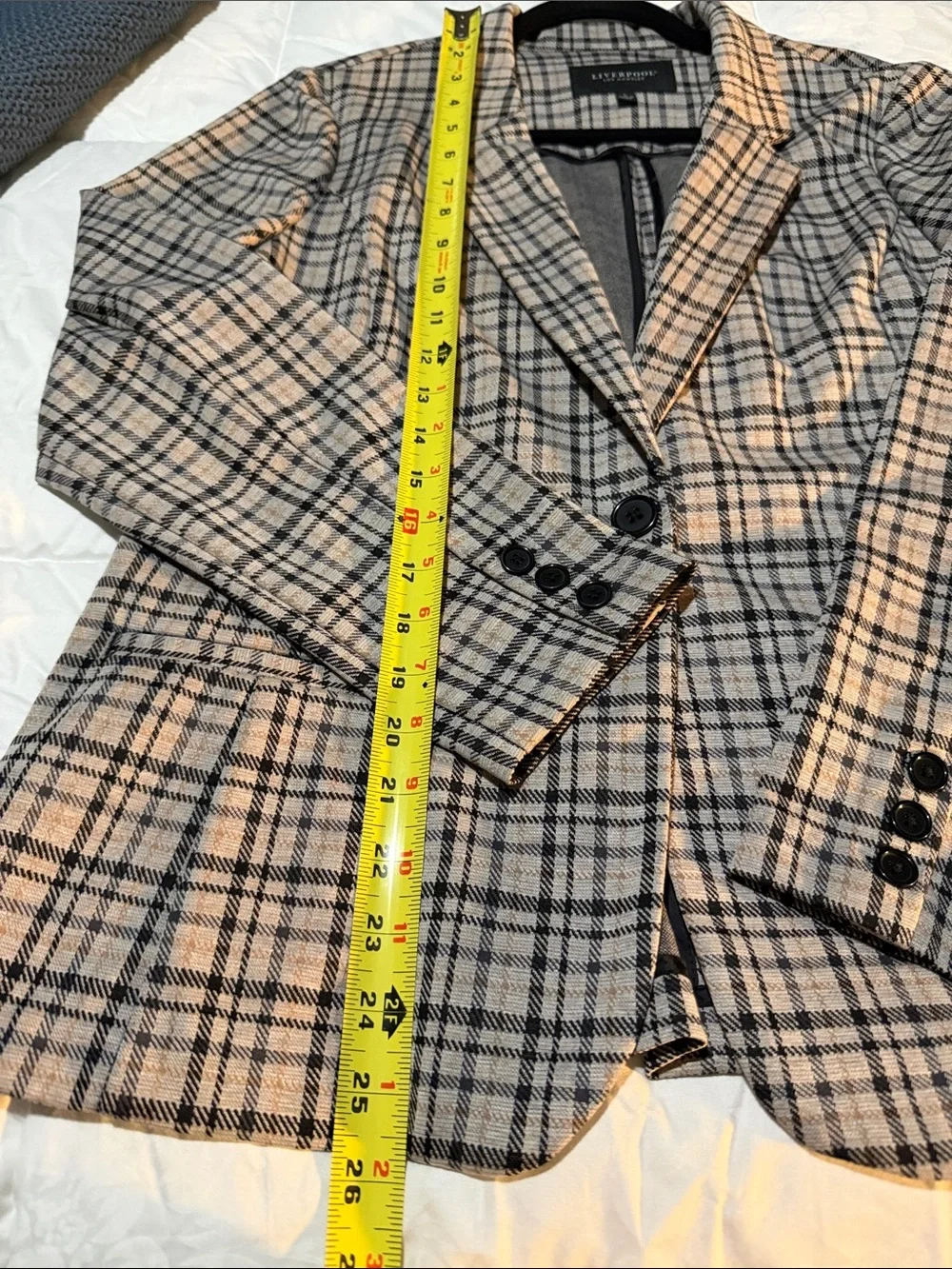 Liverpool Beige and Black Plaid Blazer